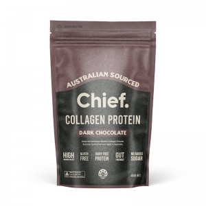 CHIEF AUSTRALIAN COLLAGEN PROTEIN DARK CHOCOLATE 450G (UNIT)