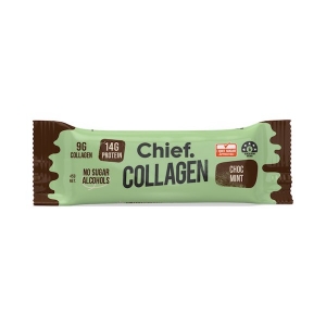 CHIEF *CHOC COATED* MINT COLLAGEN BAR 45G (BOX OF 12)