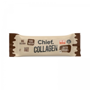 CHIEF *CHOC COATED* CARAMEL COLLAGEN BAR 45G (BOX OF 12)