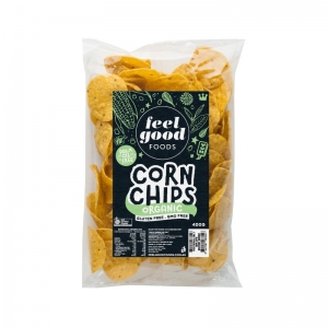 FEEL GOOD CORN CHIPS "ORGANIC" (G/F & GMO FREE)  400G (BOX OF 6)